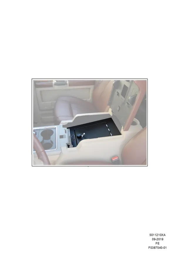 VFL3Z2806202A - Interior: Vehicle Safe By Console Vault for Ford Image