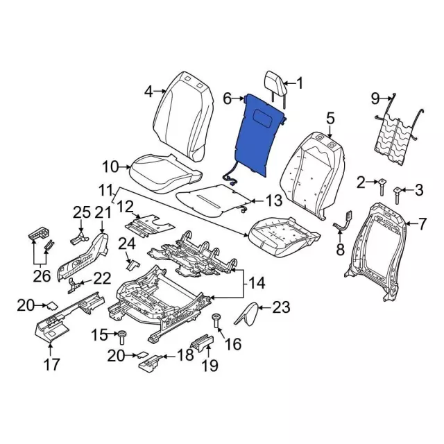 LJ8Z14D696C - Body: Seat Back Heater for Ford: Mustang Mach-E Image