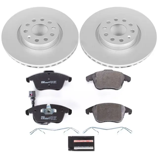 ESK2963 - Brakes &amp; Brake Parts: Genuine Geomet Coated Rotors, ECE-R90 Brake Pads + Hardware Kit for PowerStop Image