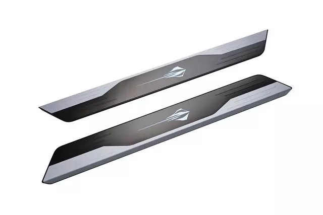 84185603 - Exterior: Illuminated Front Door Sill Plates in Brushed Aluminum with Stingray Logo for Chevrolet: Corvette Image
