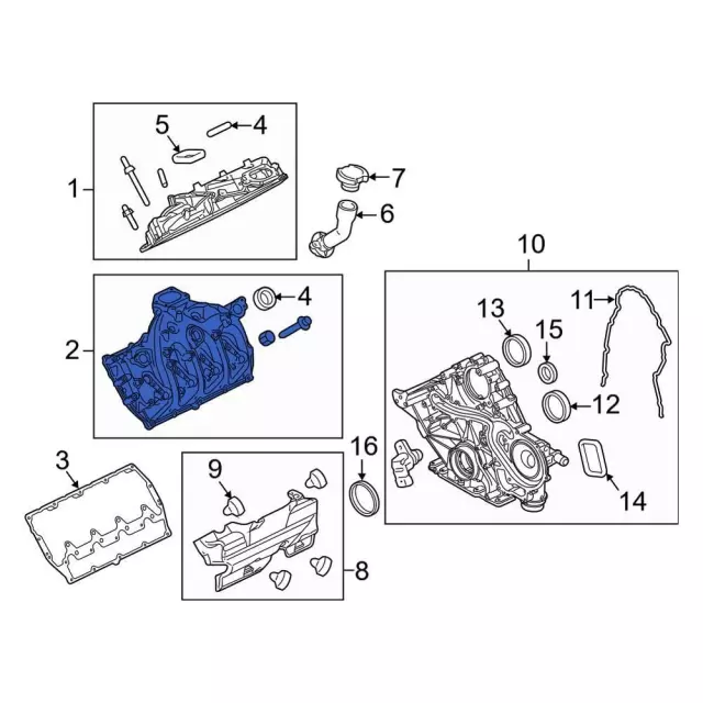 HC3Z6582D - Engine: Valve Cover for Ford: F-250 Super Duty, F-350 Super Duty, F-450 Super Duty, F-550 Super Duty Image