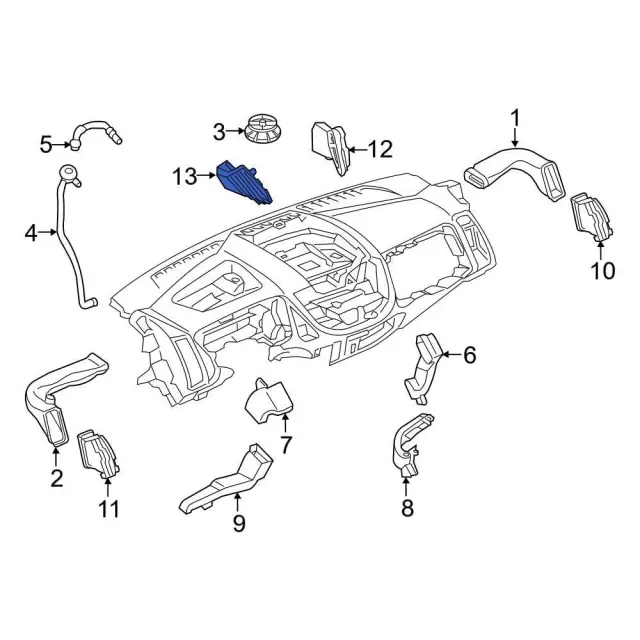 JK2Z19893DG - : Dashboard Air Vent for Ford: E-Transit, Transit-150, Transit-250, Transit-350, Transit-350 HD Image