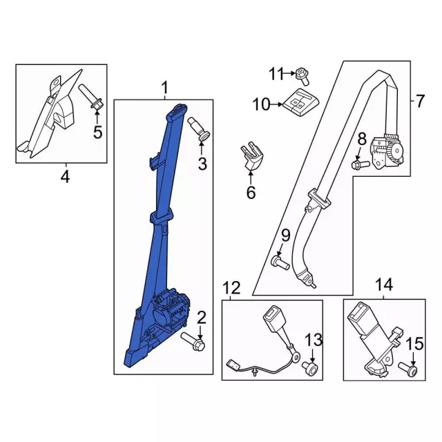 Seat Belt Lap And Shoulder Belt - Ford (PC3Z-26611B09-BF)