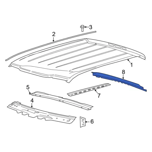 LC3Z2540484A - Body: Roof Header Panel for Ford Image