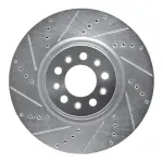 63142013L - : DFC Brake Rotor - Drilled and Slotted - Silver for DYNAMIC FRICTION Image