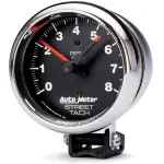 2895 - : GAUGE, TACHOMETER, 3 3/4", 8K RPM, PEDESTAL W/RED LINE, TRADITIONAL CHROME for AutoMeter Image