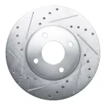 63167112L - : DFC Brake Rotor - Drilled and Slotted - Silver for DYNAMIC FRICTION Image