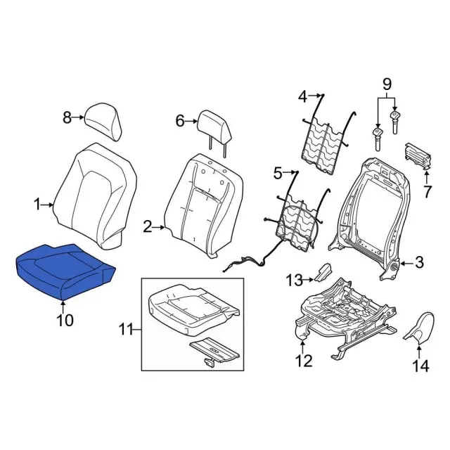 LC3Z2662901AA - Body: Cushion Cover for Ford: F-250 Super Duty, F-350 Super Duty, F-450 Super Duty Image