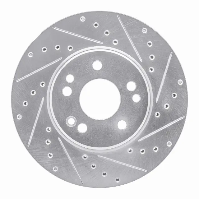 63163019R - Brakes &amp; Brake Parts: DFC Brake Rotor - Drilled and Slotted - Silver for DYNAMIC FRICTION Image
