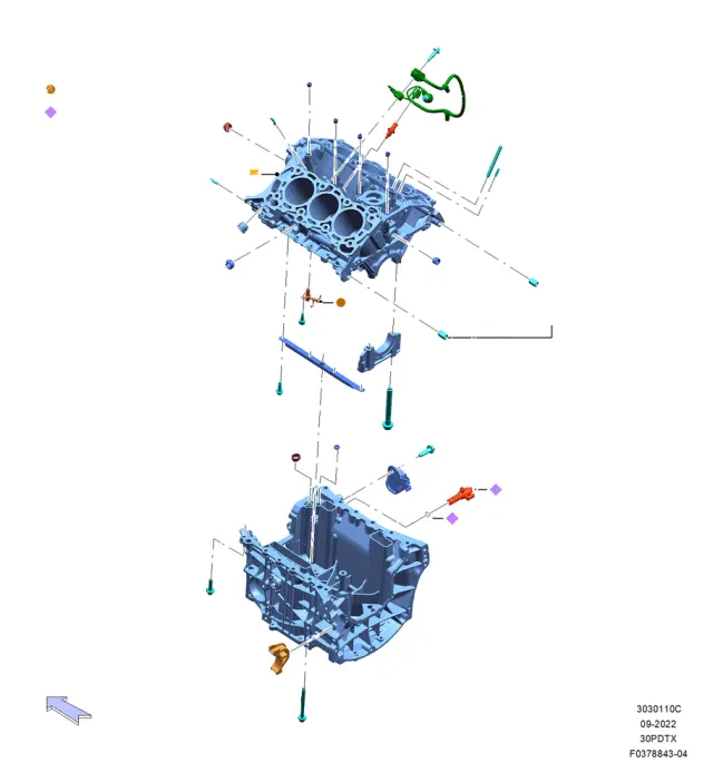 GB8Z6010D - Engine: Cylinder Block for Ford Image