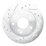 63167042L - : DFC Brake Rotor - Drilled and Slotted - Silver for DYNAMIC FRICTION Image