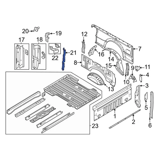 PC3Z9941041B - Body: Corner Reinforced for Ford: F-250 Super Duty, F-350 Super Duty, F-450 Super Duty Image