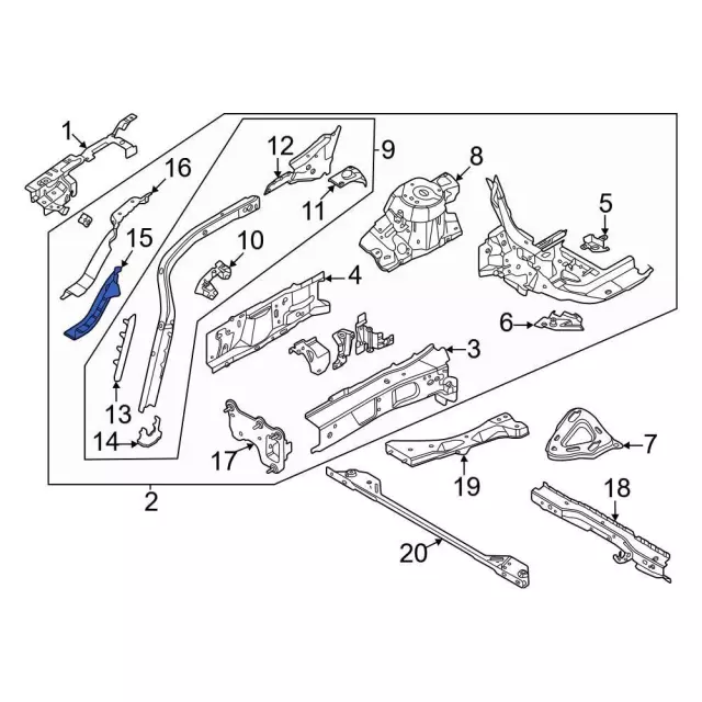 LX6Z78108A26A - Body: Outer Support for Ford: Bronco Sport, Escape, Maverick | Lincoln: Corsair Image