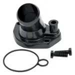 48143 - : Edelbrock 15 Deg. Steel Waterneck for Small-Block Ford V8 Black Finish for Edelbrock Image