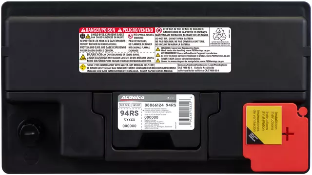 88866124 - Electrical: Vehicle Battery for Cadillac: Escalade, Escalade ESV | Chevrolet: Camaro, Silverado 1500, Silverado 1500 LD, Silverado 2500 HD, Silverado 3500 HD, Suburban, Suburban 3500 HD, Tahoe | GMC: Sierra 1500, Sierra 1500 Limited, Sierra 2500 HD, Sierra 3500 HD, Yukon, Yukon XL Image