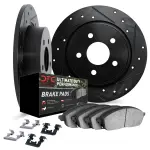841254065 - : DFC Brake Rotor Drilled &amp; Slotted - Black- w/Ultimate Duty Brake Pad &amp; HW Kit for DYNAMIC FRICTION Image