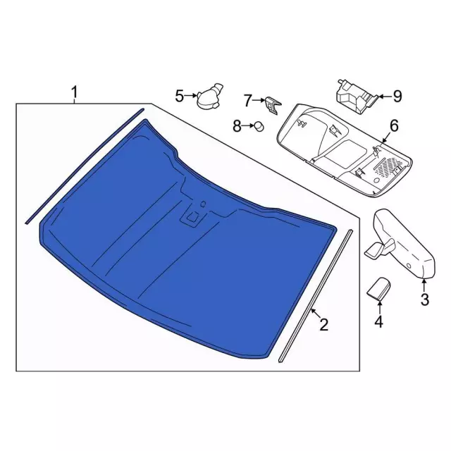 PC3Z1003100C - Body: Windshield for Ford Image