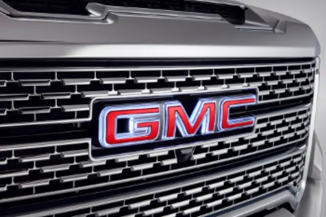 86537574 - Exterior: Exterior Emblem, Illuminated Gmc, Red for GM Image
