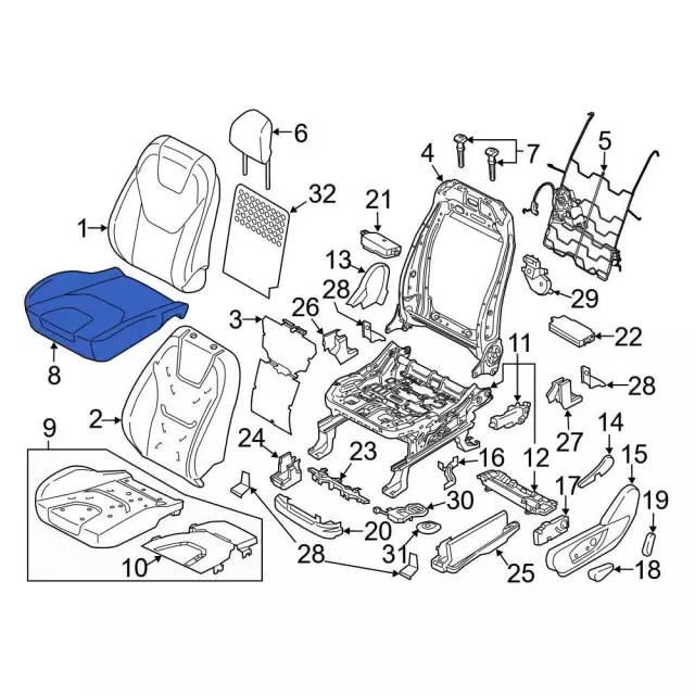 FT4Z5862901DQ - Body: Cushion Cover for Ford: Edge Image