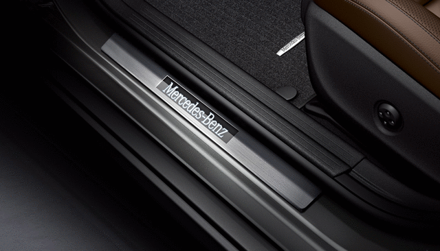 2466808000 - Exterior: Door Sill Panel - Illuminated - White for Mercedes-Benz: B Electric Drive, B250e, CLA250, CLA45 AMG, GLA250, GLA45 AMG Image