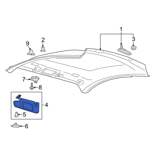 KR3Z6304105AB - Body: Sun-visor for Ford: Mustang Image