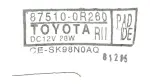 875100R260 - Body: Seat Cushion Heater for Toyota Image