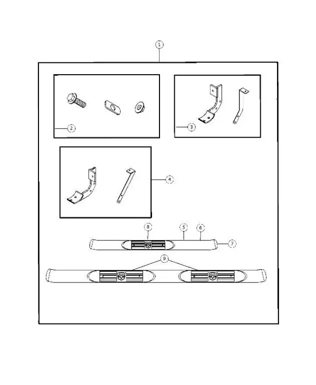 5183059AB - Mopar Accessories - Component Parts: Left Side Step, Left Hand for Mopar Image image