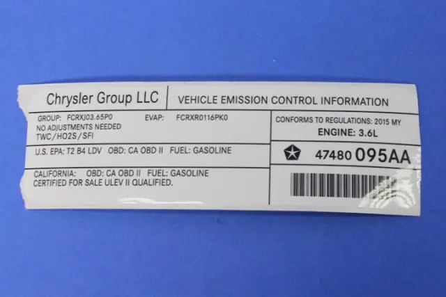 Veci Label Label - Mopar (47480095AA)