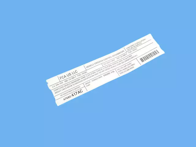 Vehicle Emission Control Information Label - Mopar (47480417AC)