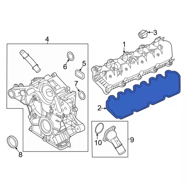 LC3Z6584A - Engine: Valve Cover Gasket for Ford: E-350 Super Duty, E-450 Super Duty, F-250 Super Duty, F-350 Super Duty, F-450 Super Duty, F-550 Super Duty Image