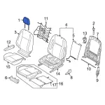 LK4Z99611A08CC - Body: Headrest for Ford Image