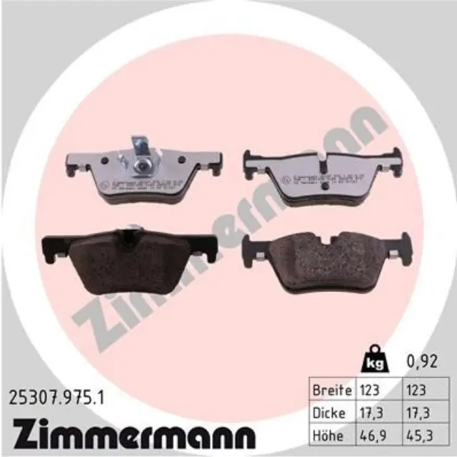 253079751 - : Zimmermann 25307.975.1 Disc Brake Pad Set for ZIMMERMANN Image