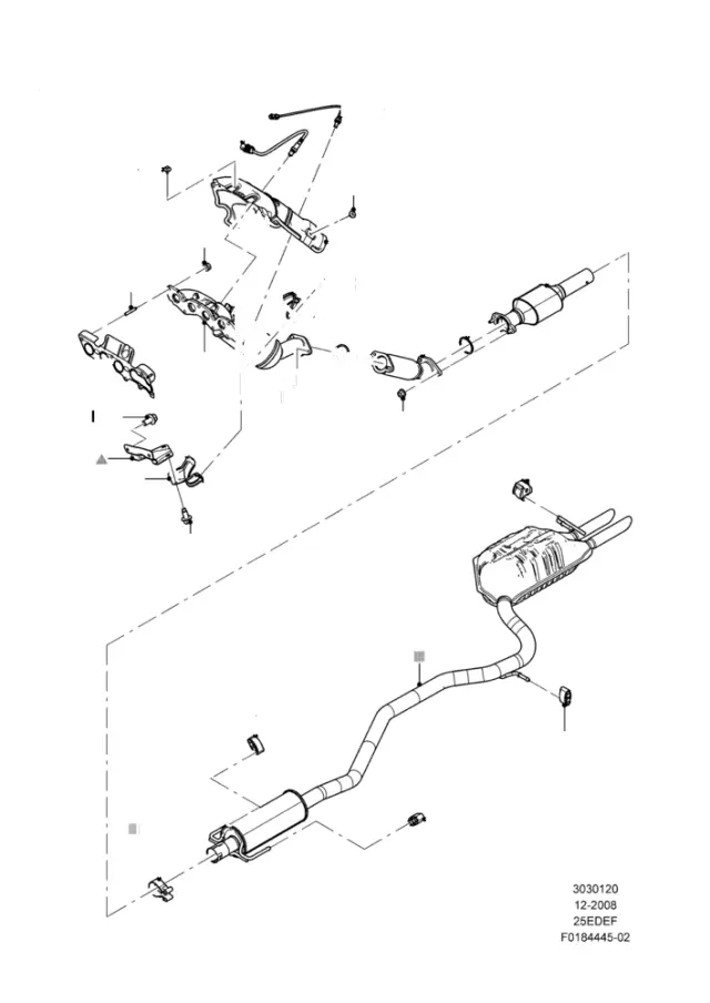 BE5Z9G444A - Emission System: Lower Oxygen Sensor for Ford Image