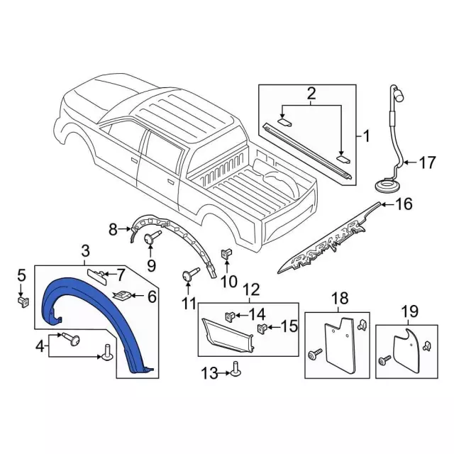 Wheel Opening Molding - Ford (HL3Z-9929164-AAPTM)