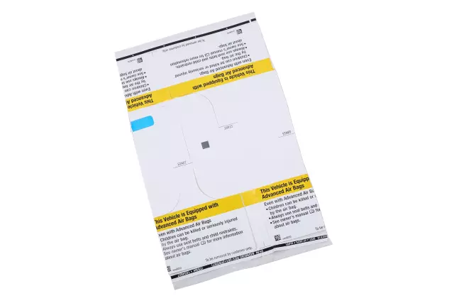 84596050 - Body: Air Bag Label for Chevrolet: Corvette Image