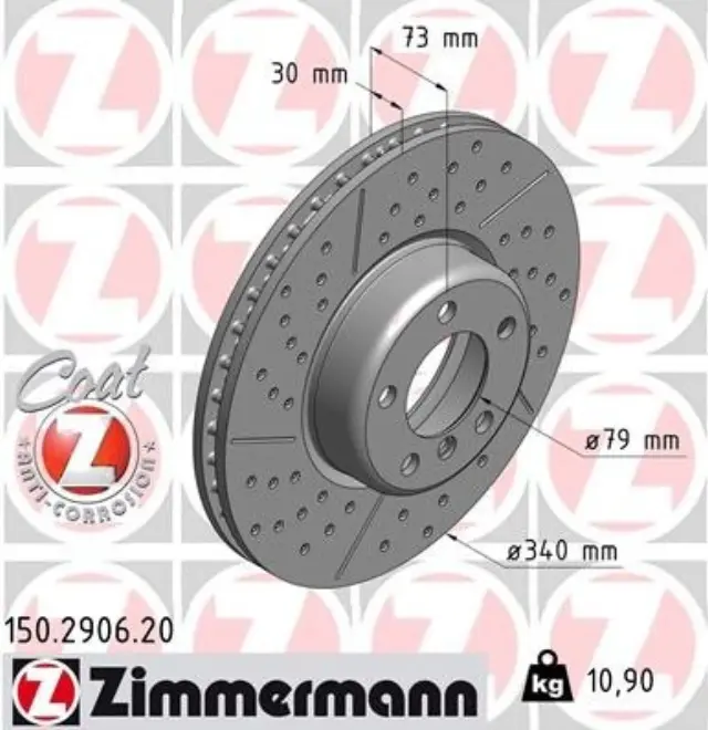 150290620 - Brakes &amp; Brake Parts: Zimmermann 150.2906.20 Disc Brake Rotor for ZIMMERMANN Image