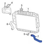 F5UZ8286A - Cooling System: Lower Hose for Ford: E-150 Econoline, E-150 Econoline Club Wagon, E-250 Econoline, E-350 Econoline, E-350 Econoline Club Wagon, Econoline Super Duty Image
