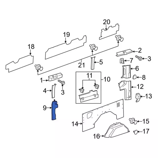 KK3Z61312A59AA - Body: Front Molding for Ford: Transit-150, Transit-250, Transit-350, Transit-350 HD Image