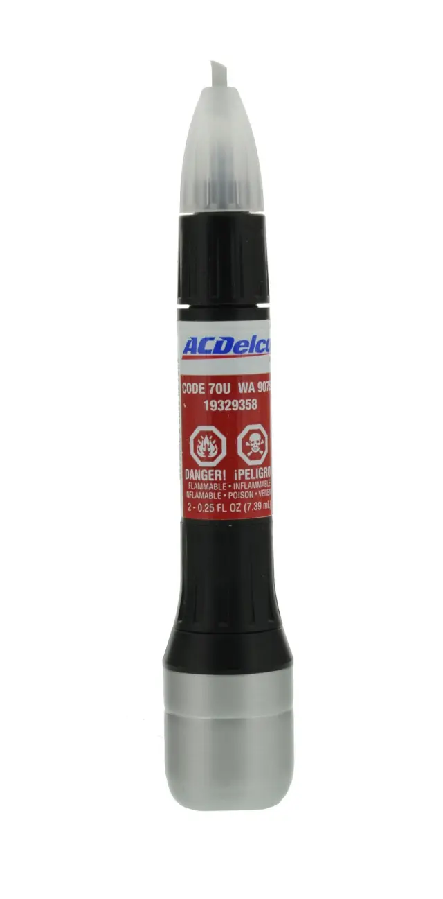 19329358 - : Torch Red (WA9075) Four-In-One Touch-Up Paint - .5 oz Pen for Cadillac: Eldorado, Escalade, Escalade ESV, Escalade EXT | Chevrolet: Avalanche 1500, Avalanche 2500, Corvette, Impala, Lumina, Monte Carlo, Silverado 1500, Silverado 1500 HD, Silverado 2500, Silverado 2500 HD, Silverado 3500, SSR, Suburban 1500, Suburban 2500, Tahoe | GMC: Sierra 1500, Sierra 1500 HD, Sierra 2500, Sierra 2500 HD, Sierra 3500, Yukon, Yukon XL 1500, Yukon XL 2500 | Pontiac: Grand Prix Image