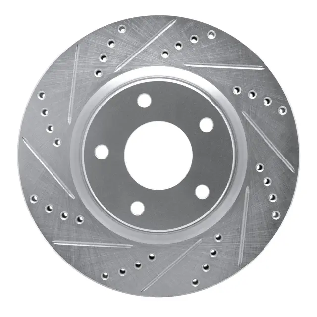 63163007L - Brakes &amp; Brake Parts: DFC Brake Rotor - Drilled and Slotted - Silver for DYNAMIC FRICTION Image