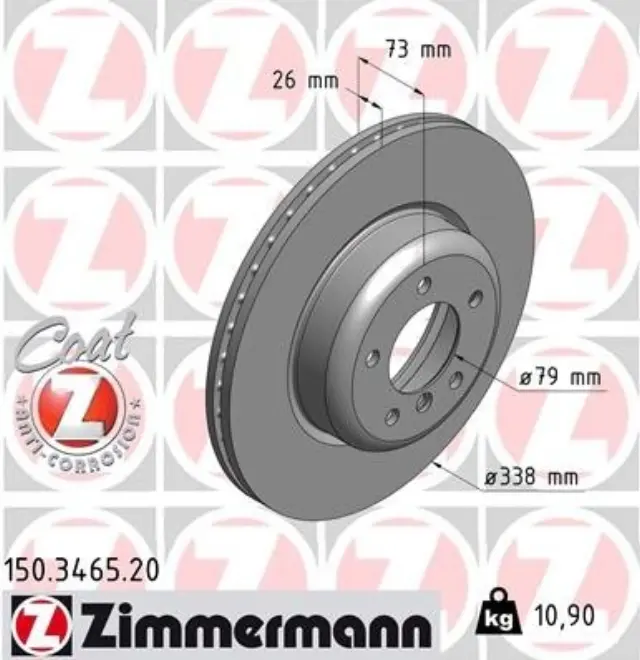 150346520 - : Zimmermann 150.3465.20 Disc Brake Rotor for ZIMMERMANN Image