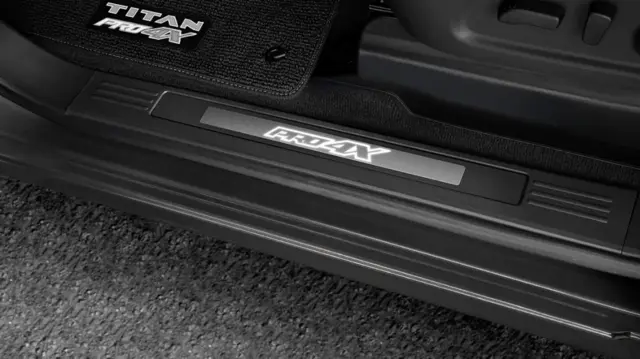 999G6W8P40 - Exterior: 2023-2024 Nissan TITAN - Illuminated Kick Plates, Pro-4X, 2 Piece for Nissan: TITAN, TITAN XD Image