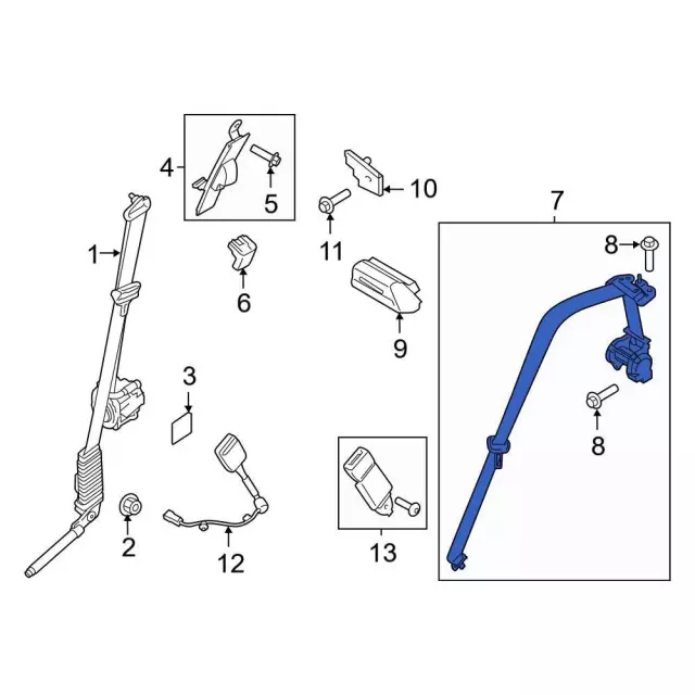 ML3Z15611B64AA - Body: Lap &amp; Shoulder Belt for Ford: F-150 Image