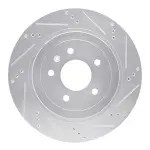 63146020R - : DFC Brake Rotor - Drilled and Slotted - Silver for DYNAMIC FRICTION Image