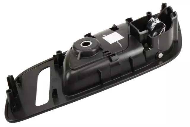 22855627 - : Part# 22855627 Front Driver Side Interior Door Handle in Ebony with Chrome Release Handle and Heated Seat Switch Hole for Chevrolet: Silverado 2500 HD, Silverado 3500 HD, Tahoe | GMC: Sierra 2500 HD, Sierra 3500 HD, Yukon Image