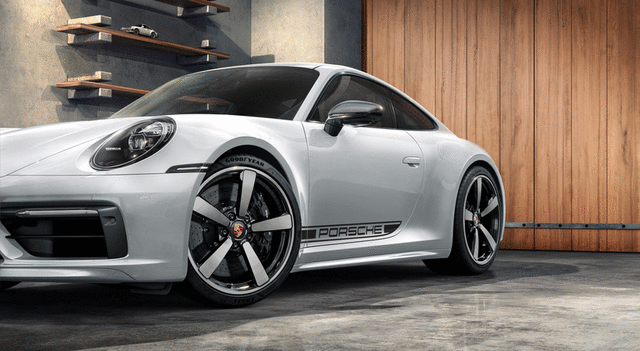 9920448205584A - Exterior: Decorative Side Logo PORSCHE - Red for Porsche: 911 Image