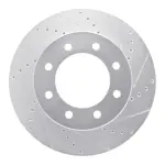 63140110R - : DFC Brake Rotor - Drilled and Slotted - Silver for DYNAMIC FRICTION Image