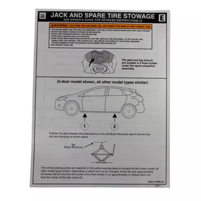 Tire Info Label - Ford (CM5Z-17A083-E)