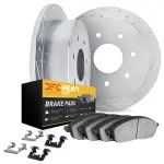 721299137 - : DFC Brake Rotor - Drilled &amp; Slotted - Silver- HD Brake Pad - Hardware for DYNAMIC FRICTION Image