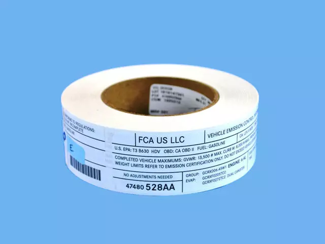 VEHICLE EMISSION CONTROL IN - LABEL 47480514AA - Mopar (47480514AA)